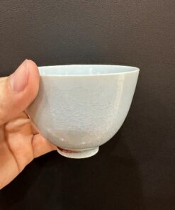 Ly trà sứ cảnh đức quan diêu nung củi cao cấp làm chén chủ 90ml dáng cao đẹp