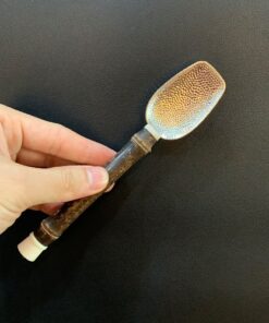 Muỗng xúc trà đẹp bằng bạc cán tre thủ công 18cm XT19.