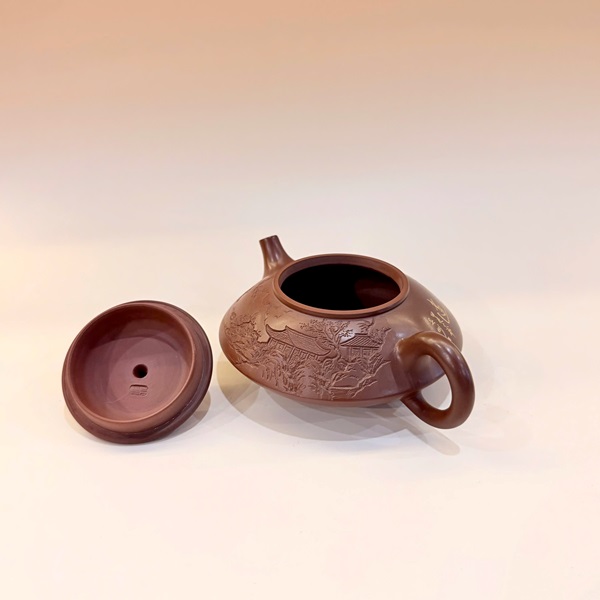 Ấm tử sa nê hưng hỏa biến dáng hư biến thủ công đẹp 200ml AKC247 - Ảnh 4