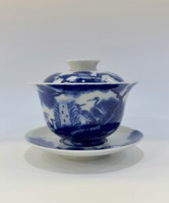 Tiềm trà sứ cảnh đức cao cấp vẽ tay lão tùng hạc pha trà ngon 150ml AS54