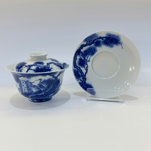 Tiềm trà sứ cảnh đức cao cấp vẽ tay lão tùng hạc pha trà ngon 150ml AS54 - Ảnh 5