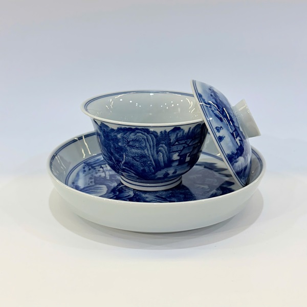 Chén khải sứ cảnh đức cao cấp làm tiềm pha trà có nắp vẽ tay AS55 - Ảnh 2