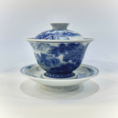 Chén khải sứ cảnh đức vẽ tay sơn thủy hữu tình thủ công đẹp 180ml AS59