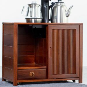 Bàn trà di động gỗ hương cao 48cm mặt 58x30cm.