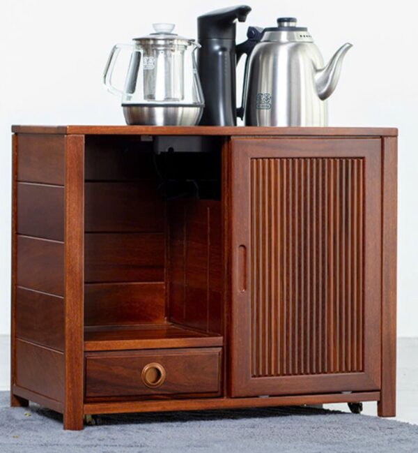 Bàn trà di động gỗ hương cao 48cm mặt 58x30cm.