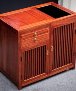 Tủ trà kiêm bàn trà gỗ hương tích hợp cao cấp.