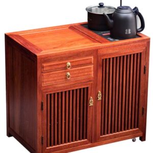 Tủ trà kiêm bàn trà gỗ hương tích hợp cao cấp.