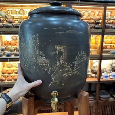 Bình đựng nước tử sa nê hưng hỏa biến nguyên khoáng ngâm rượu ngon thủ công 30L BN01.