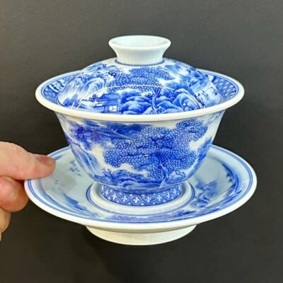 Chén khải sứ  cảnh đức vẽ tay sơn thủy hữu tình thủ công 180ml pha trà ngon.