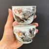 Chén sứ cảnh đức gốm phấn thái vẽ tay cao cấp rồng hắc long đẹp 120ml CS70