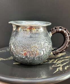 chén tống bạc nguyên chất cao cấp 999 gò thủ công bát mã làm chuyên trà 230ml.