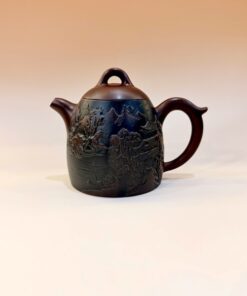 Ấm tử sa nê hưng dáng tần quyền sơn thủy đẹp 240ml AKC198