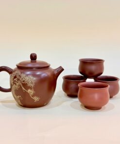 Bộ ấm chén pha trà cao cấp tử sa nê hưng thủ công có hộp đẹp AT87