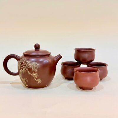 Bộ ấm chén pha trà cao cấp tử sa nê hưng thủ công có hộp đẹp AT87