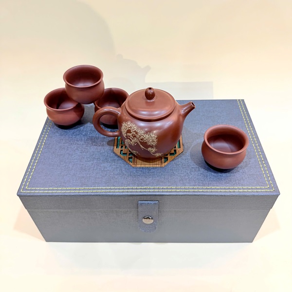 Bộ ấm chén pha trà cao cấp tử sa nê hưng thủ công có hộp đẹp AT87 - Ảnh 3