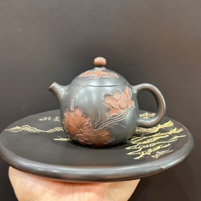 Ấm pha trà cỡ nhỏ cao cấp mini dáng long đán sen  120ml pha trà một hai người.