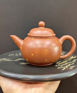 Ấm thủy bình thủ công vẽ vẩy vàng đẹp cỡ nhỏ 180ml pha trà 2-3 người.