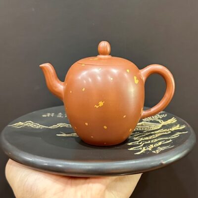 Ấm trà tử sa nê hưng mỹ nhân kiên vẽ vảy vàng đẹp nhỏ 180ml pha trà đối ẩm.