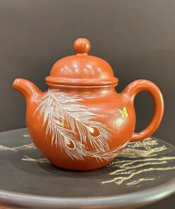 Ấm tử sa chuyết chỉ đất cũ nguyên khoáng họa đuôi phượng 150ml thủ công cao cấp đối ẩm.