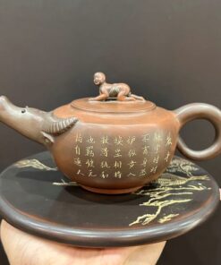 Ấm tử sa nê hưng cao cấp cậu bé cưỡi trâu thủ công đẹp 280ml pha trà quần ẩm ngon.