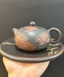 Ấm tử sa nê hưng nhỏ pha trà một người thủ công dáng tây thi sen đẹp 160ml AKC220.