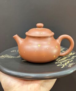 Ấm tử sa nê hưng dung thiên vẽ vảy vàng cỡ nhỏ 180ml đẹp pha trà đối ẩm ngon.