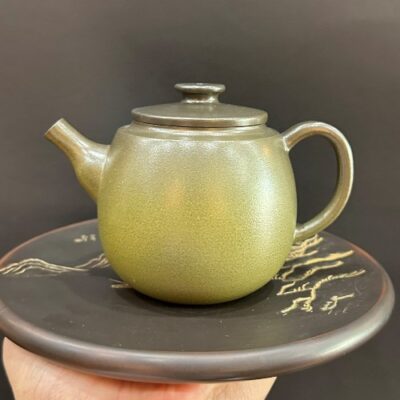Ấm tử sa nê hưng hỏa biến xanh dáng đức trung cỡ to đẹp 300ml pha trà ngon lắm.