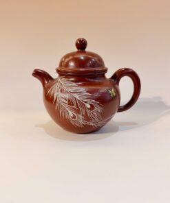 Ấm tử sa chuyết chỉ đất cũ nguyên khoáng họa tay đuôi phượng 150ml ATS85