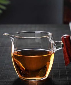 Chén tống thủy tinh quai gỗ  300ml CT07
