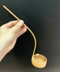 Gáo múc nước pha trà múc rượu bằng tre cán cong bền đẹp 80ml GN02.