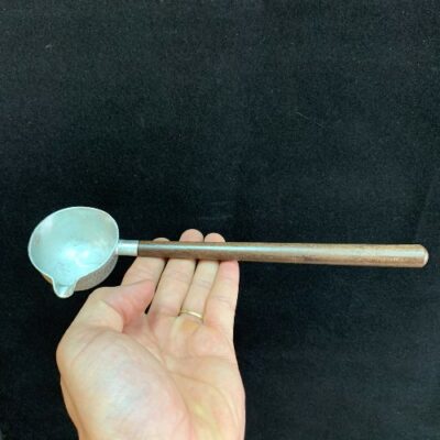 Gáo múc nước pha trà muỗng bạc cán gỗ gụ bền đẹp GN04.