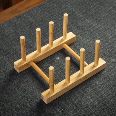 Giá gác trà phổ nhĩ dạng bánh tròn bằng tre để được 3 bánh đẹp GT04.