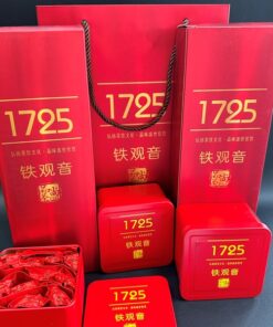 Trà thiết quan âm 1725 Phúc Kiến Trung Quốc cao cấp hộp 250g gồm 3 hộp sắt vuông.
