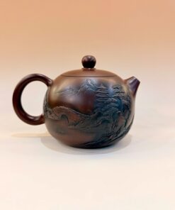 Ấm pha trà tây thi tử sa nê hưng đắp nổi sơn thủy cao cấp 300ml AKC254