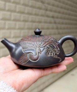 Ấm Nê Hưng Bán Nguyệt Khắc Phượng Hoàng 230ml AKC258