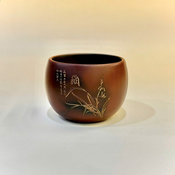 Bộ ly uống trà cao cấp tử sa nê hưng khắc mai lan cúc trúc 65ml CNH32 - Ảnh 5