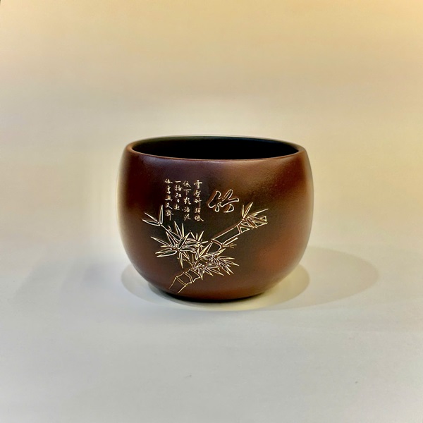 Bộ ly uống trà cao cấp tử sa nê hưng khắc mai lan cúc trúc 65ml CNH32 - Ảnh 6