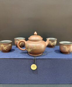 Bộ ấm pha trà đẹp gốm tử sa nê hưng dáng tiêu anh trúc thủ công pha trà ngon.