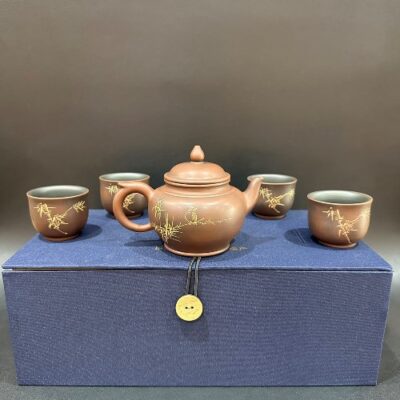 Bộ ấm pha trà đẹp gốm tử sa nê hưng dáng tiêu anh trúc thủ công pha trà ngon.
