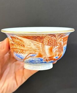 Chén trà sứ cảnh đức vẽ tay cao cấp phượng hoàng men phấn thái 120ml CS95