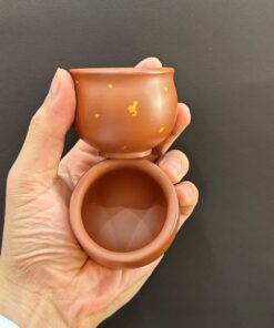 Chén tử sa nê hưng màu đỏ vẽ vảy vàng thủ công uống trà đối ẩm ngon 60ml.