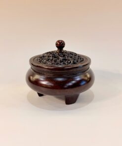 Lư đồng xông trầm hương đỏ đun 8x7cm 345g LD44