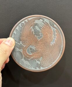 Lót ly trà gốm tử sa thủ công kê chén trà hình tiên hạc bày bàn trà đẹp.