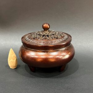 Lư xông trầm hương bằng đồng đỏ nguyên chất cỡ nhỏ 345g 8x7cm