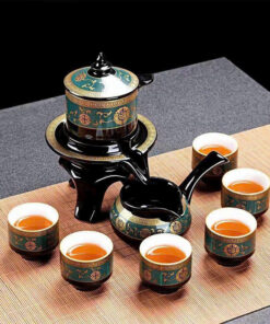 Bộ ấm trà cối xay sứ cảnh đức cao cấp lòng trắng pha trà ngon AT02