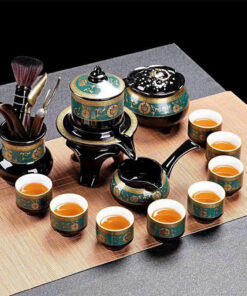 Bộ ấm trà cối xay đẹp pha trà ngon tiện lợi họa tiết phỏng cổ AT04