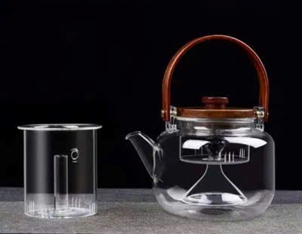 Ấm đun nước thủy tinh quai gỗ có lõi lọc để pha trà 800ml cao cấp ATT05 - Ảnh 2
