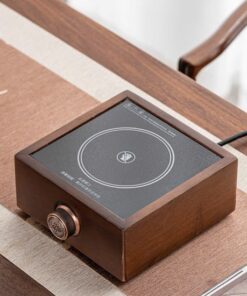 Bếp đun nước pha trà hồng ngoại cỡ nhỏ vỏ gỗ vuông 16x16x8.5cm BD66.