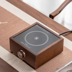 Bếp đun nước pha trà hồng ngoại cỡ nhỏ vỏ gỗ vuông 16x16x8.5cm BD66.