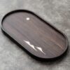 Khay trà doc am bằng gỗ gụ dáng bo cạnh tròn đẹp 30x15cm pha trà một hai người.